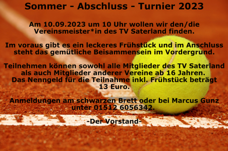 Sommer - Abschluss - Tunier 2023 